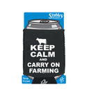 Keep Calm And Carry On Farming - Funny Stubby Holder With Base