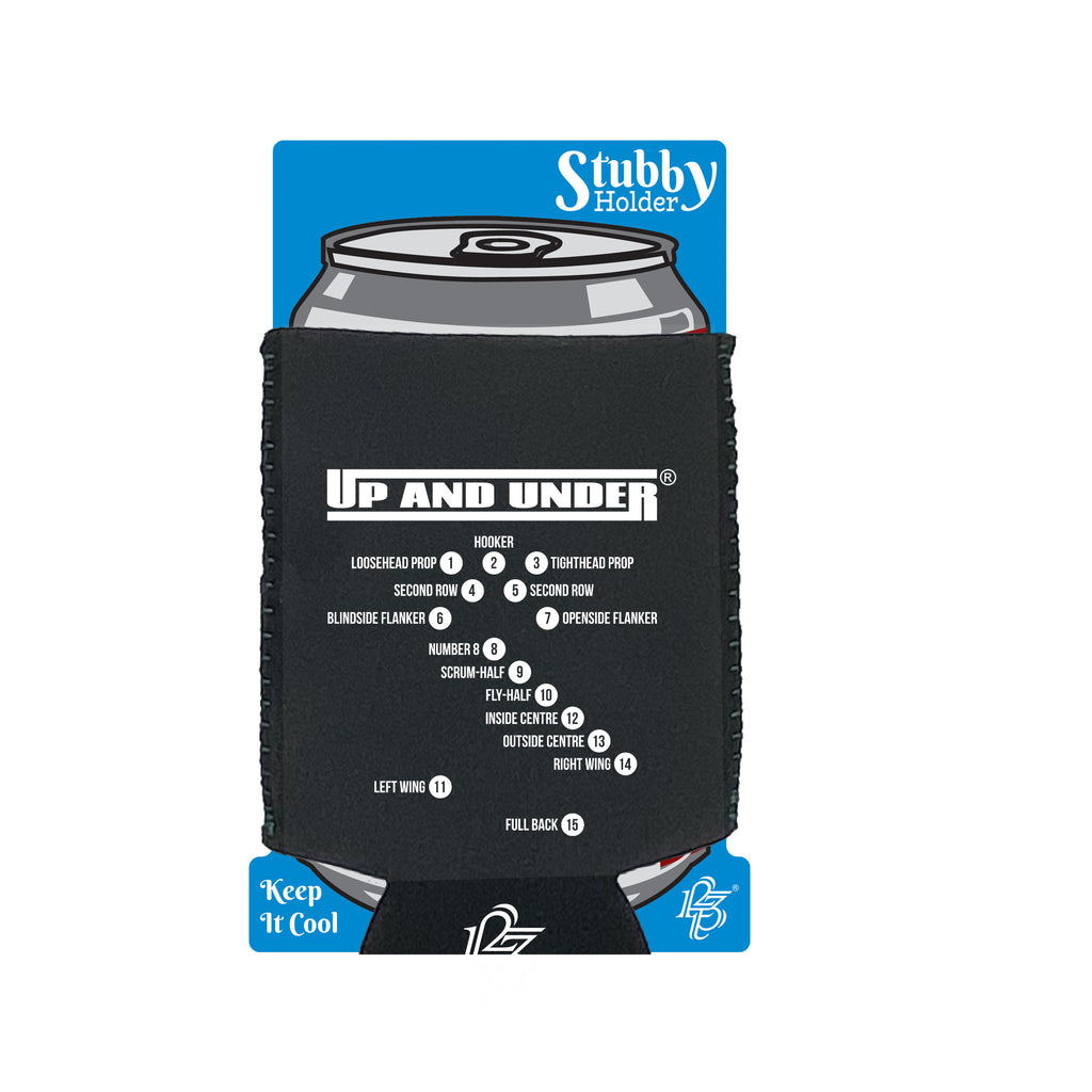 Uau Rugby Positions - Funny Stubby Holder With Base