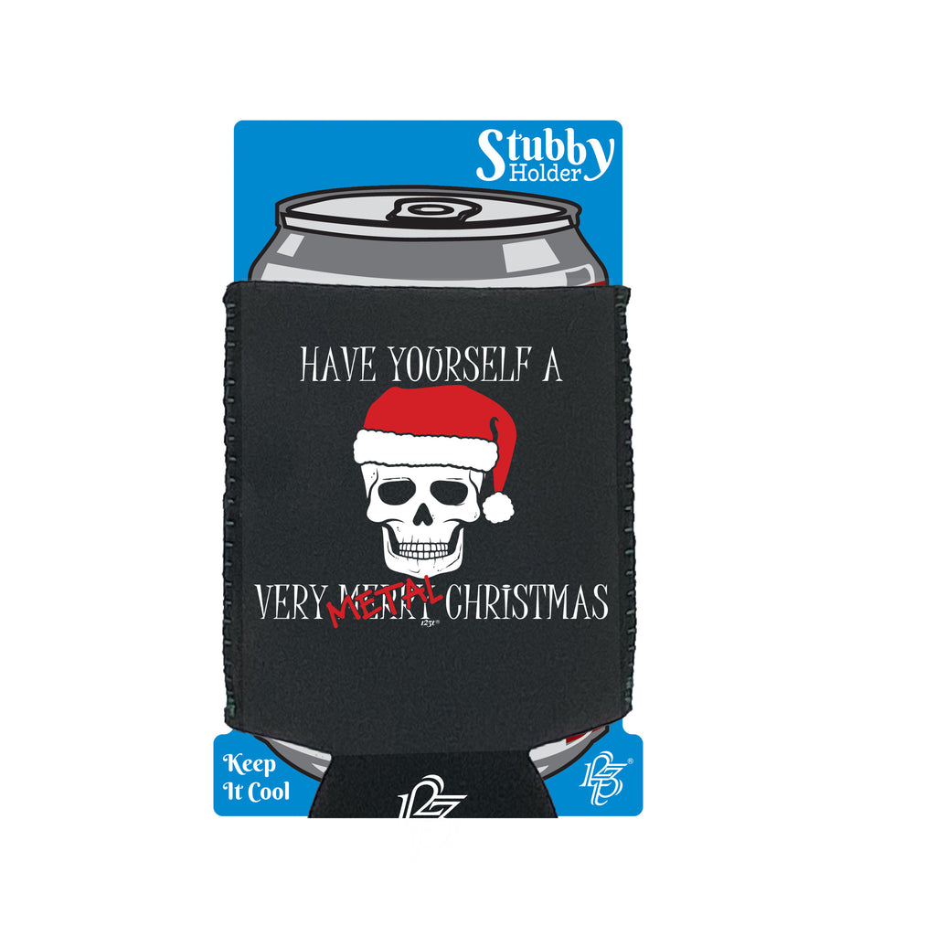 Metal Christmas - Funny Stubby Holder With Base