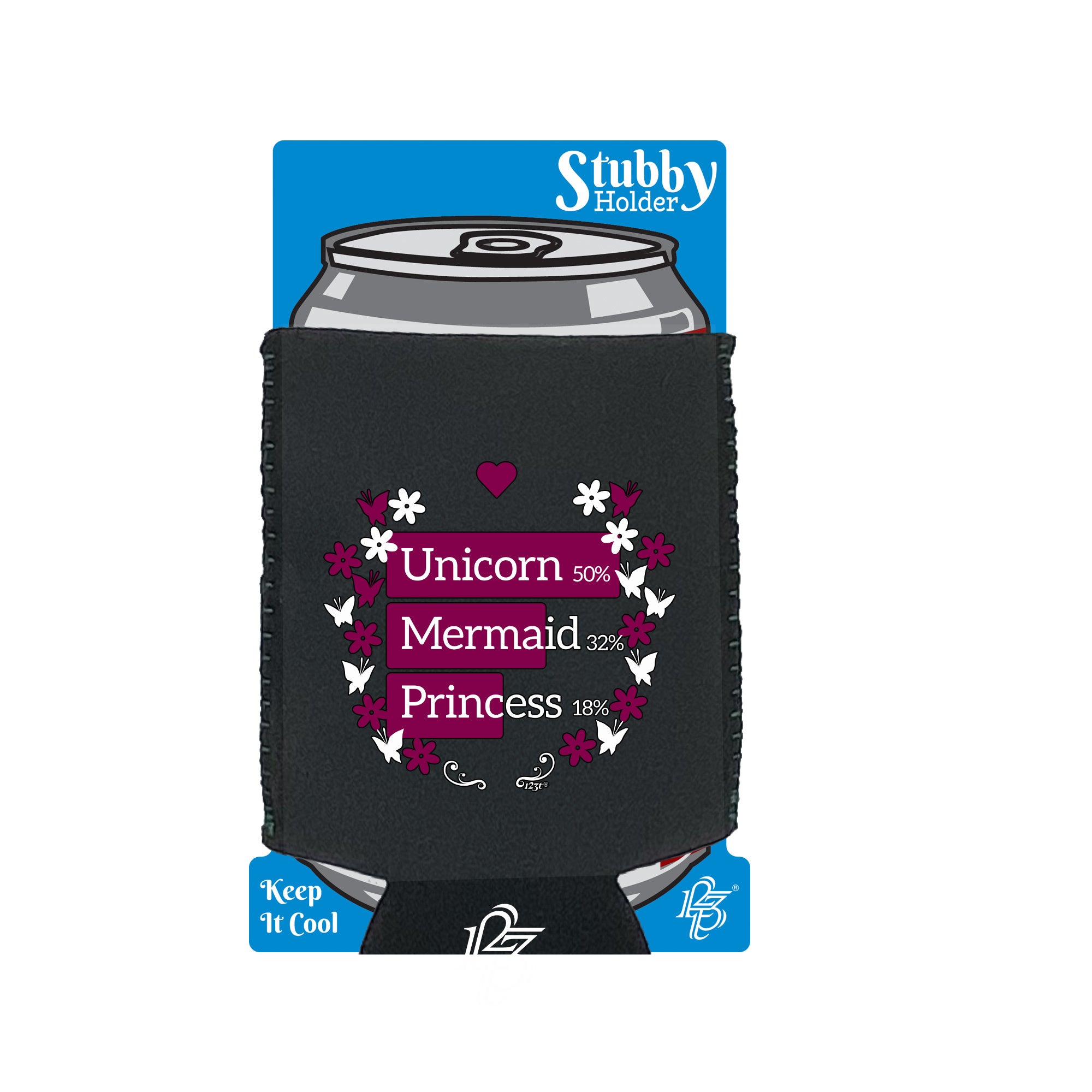 Unicorns Mermaid Princess - Funny Stubby Holder With Base