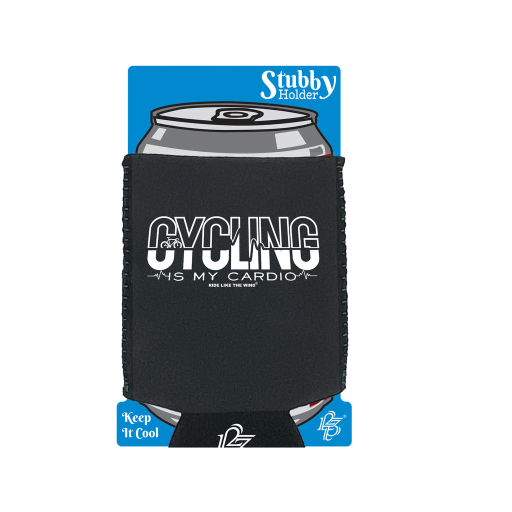 Rltw Cycling Is My Cardio - Funny Stubby Holder With Base