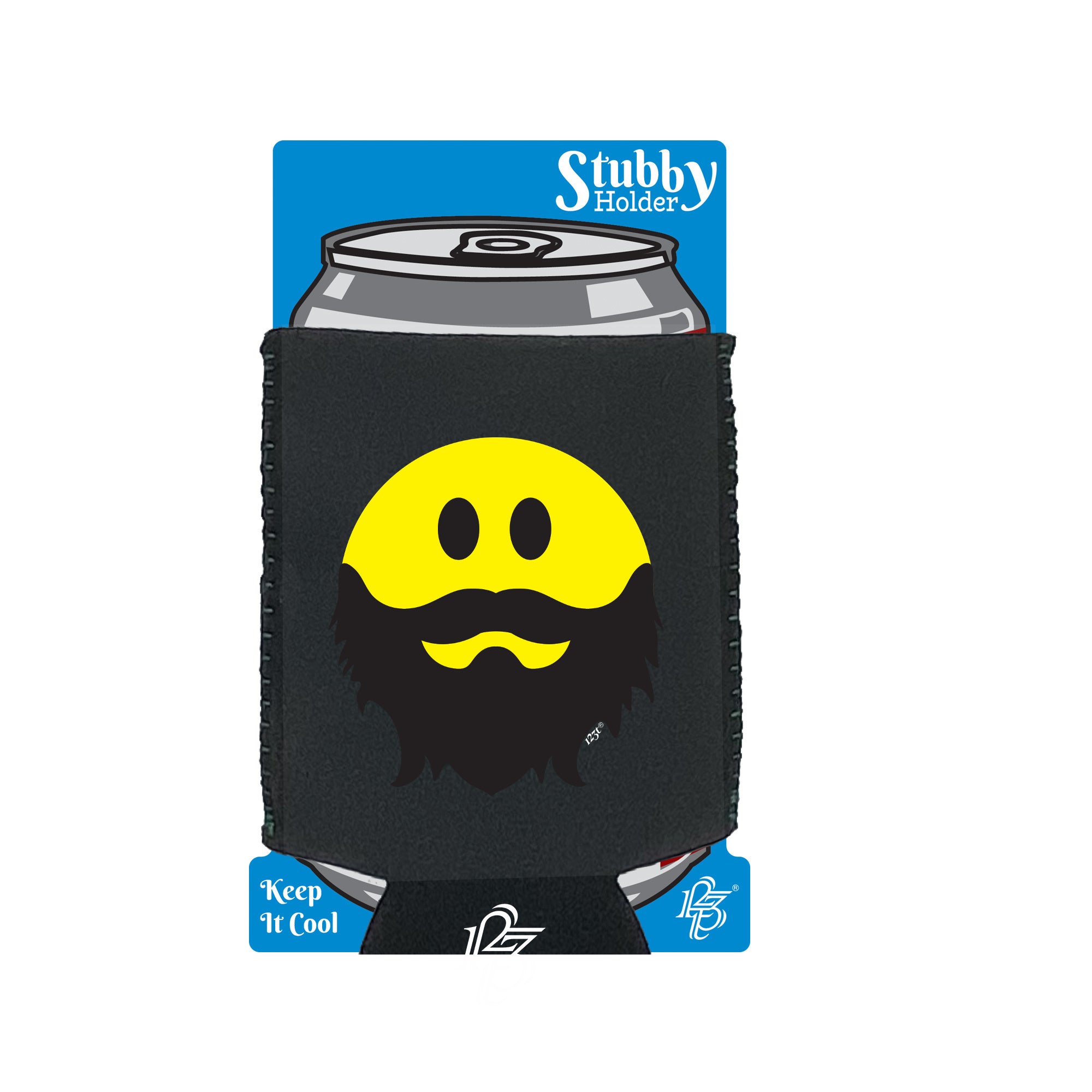 Bearded Smile - Funny Stubby Holder With Base