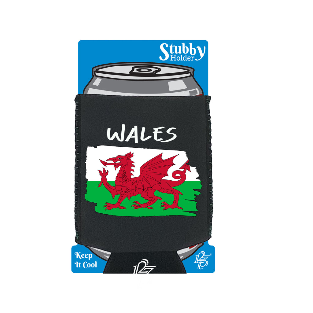Wales - Funny Stubby Holder With Base