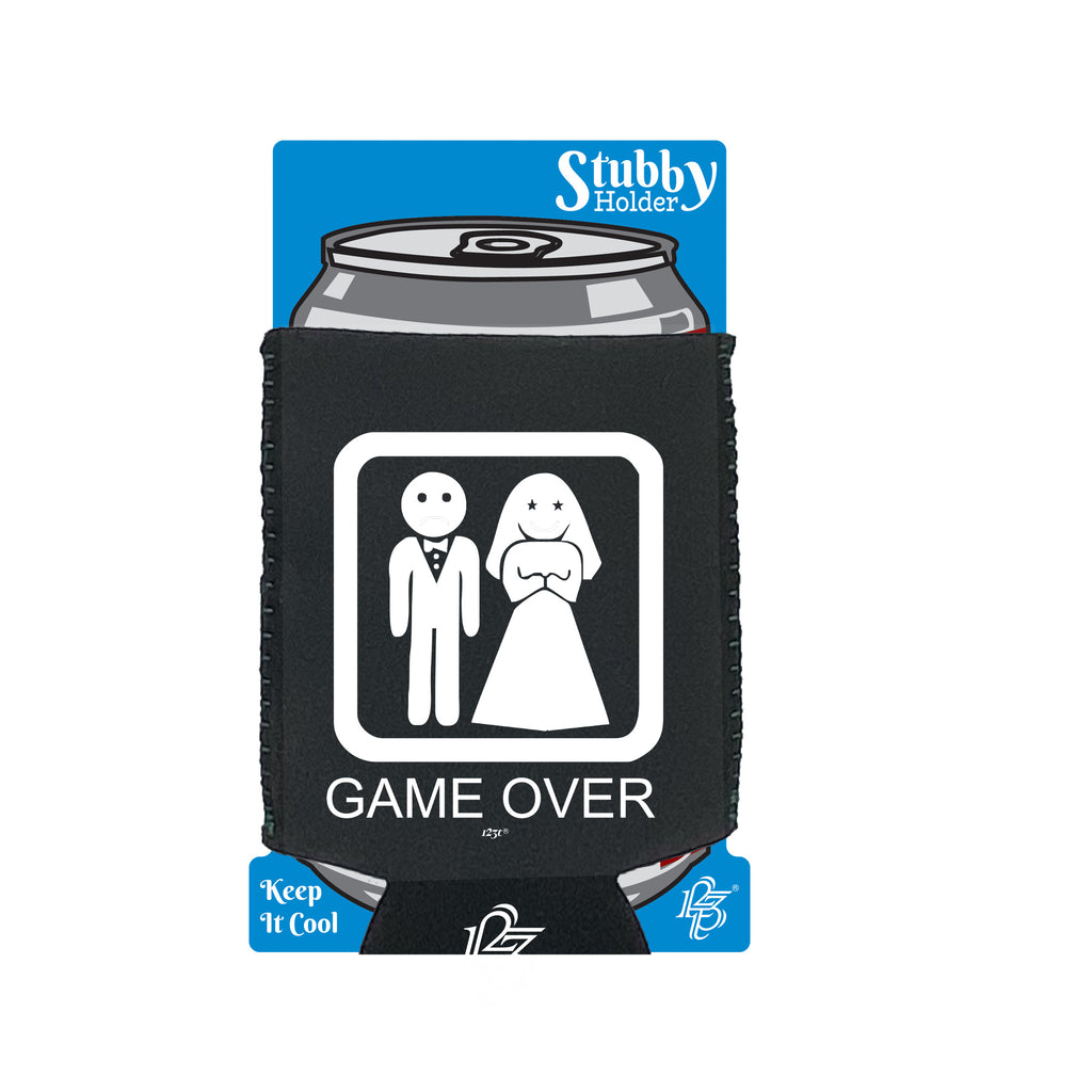 Game Over Sad Groom Married - Funny Stubby Holder With Base