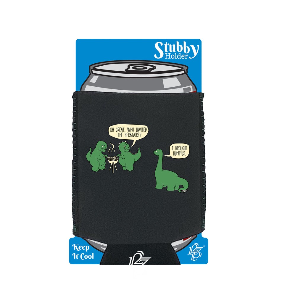 Invited The Herbivore Dinosaur - Funny Stubby Holder With Base