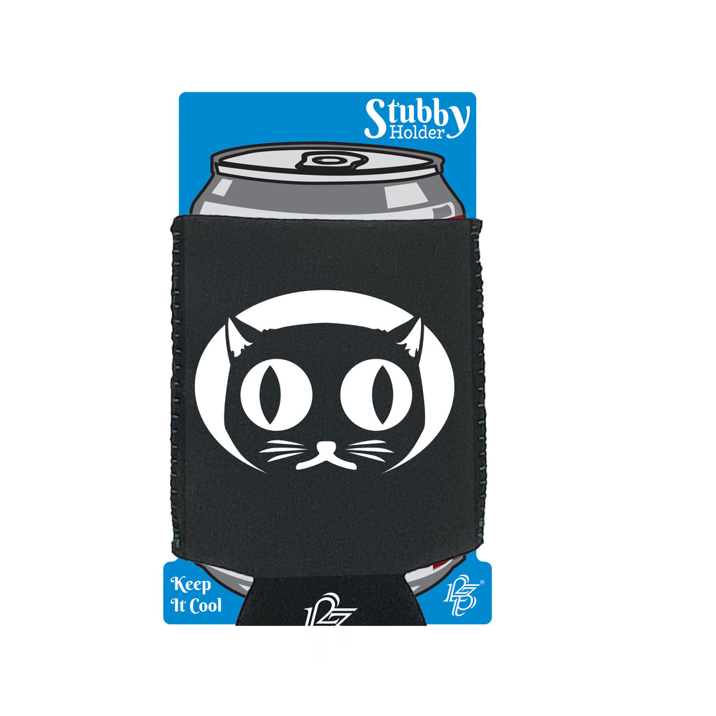Halloween Cat Face - Funny Stubby Holder With Base