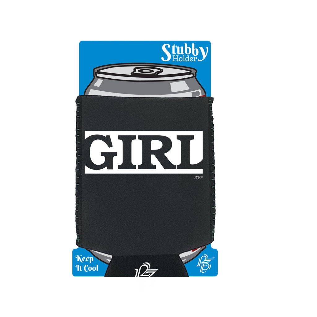 Girl Word - Funny Stubby Holder With Base