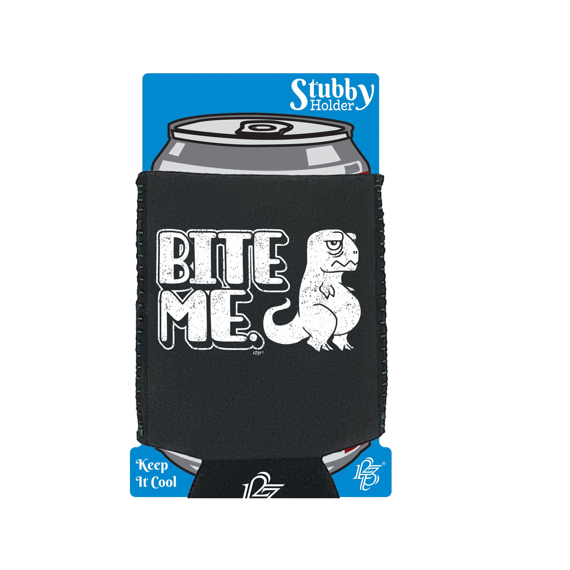 Bite Me Dinosaur - Funny Stubby Holder With Base