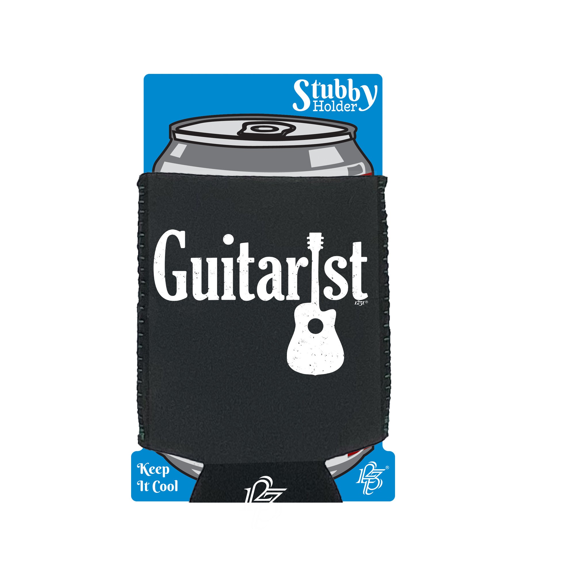Guitarist Guitar Music - Funny Stubby Holder With Base