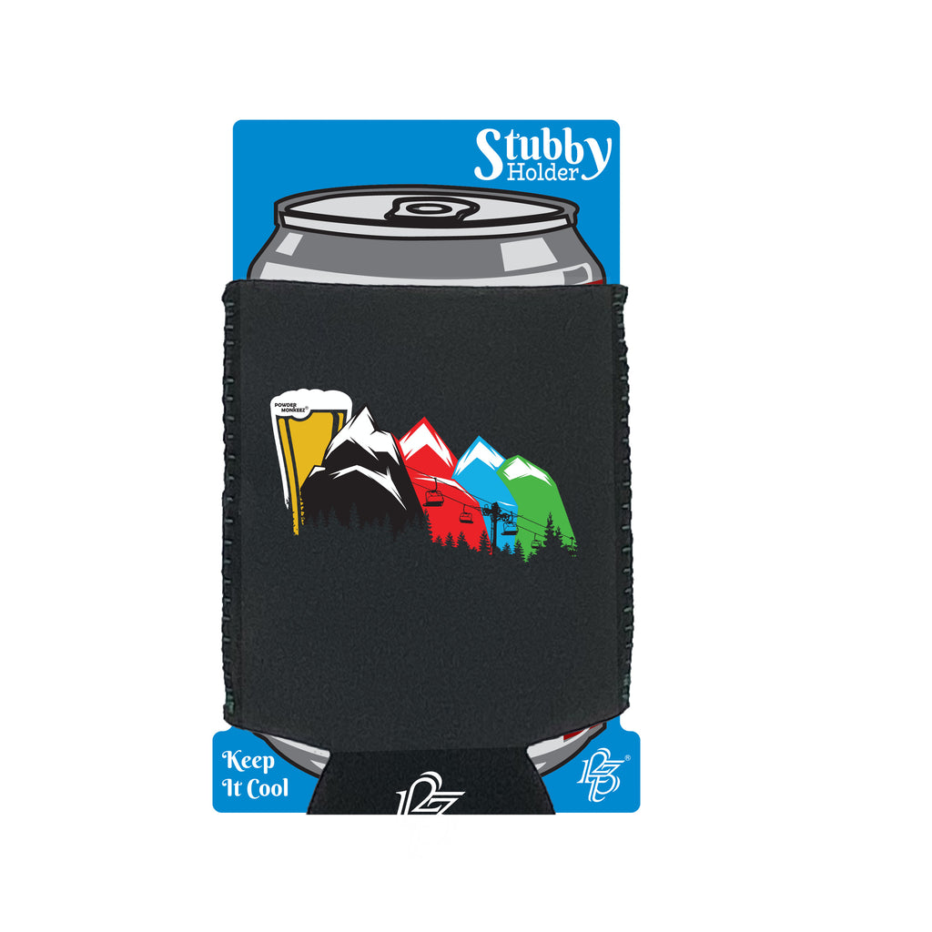 Pm Ski Lift To Beer - Funny Stubby Holder With Base