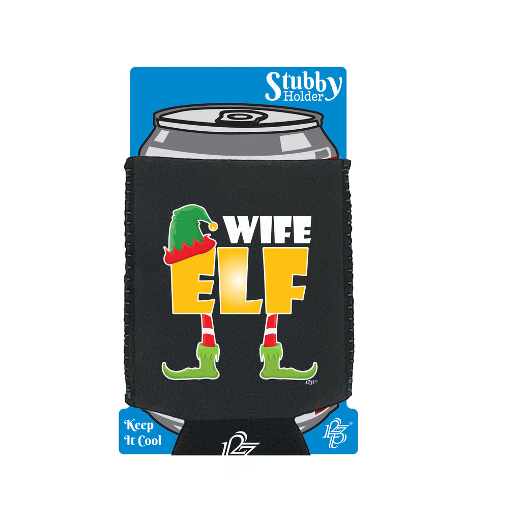 Elf Wife - Funny Stubby Holder With Base