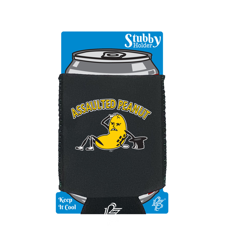 Assaulted Peanut - Funny Stubby Holder With Base