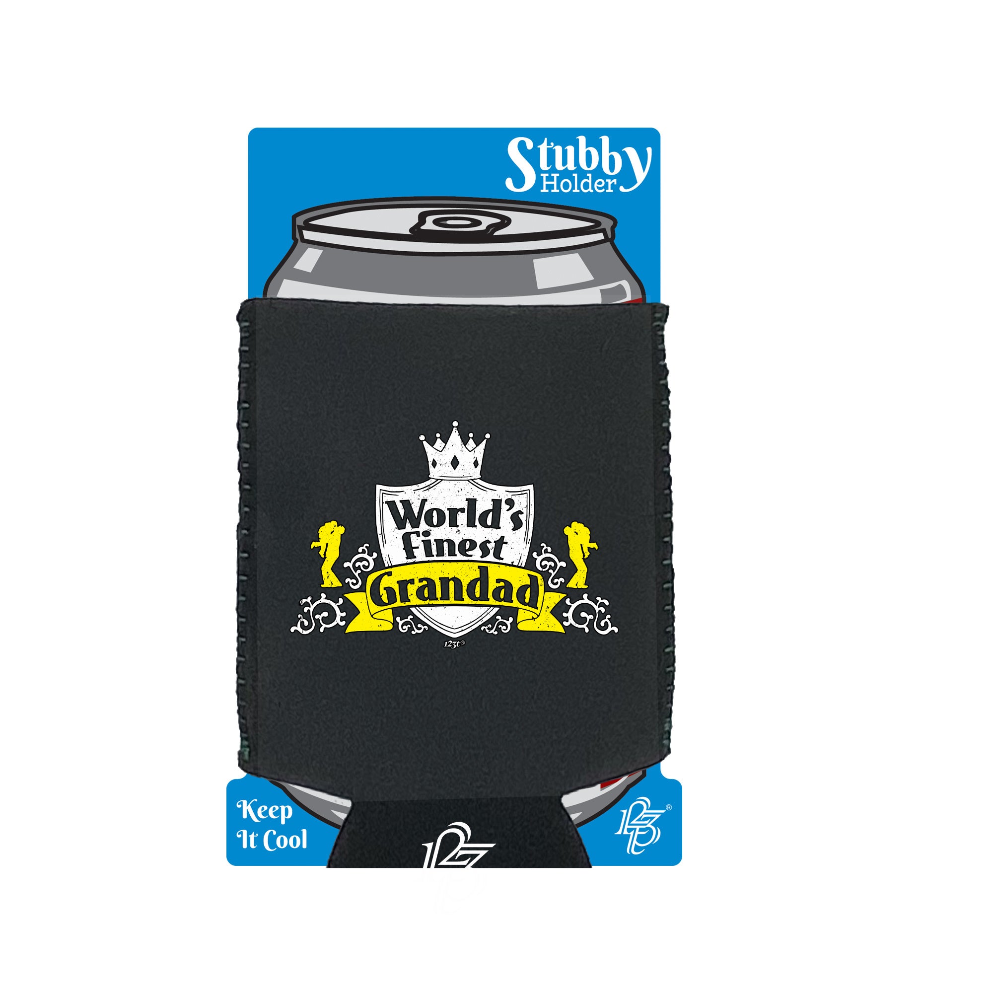 Worlds Finest Grandad - Funny Stubby Holder With Base