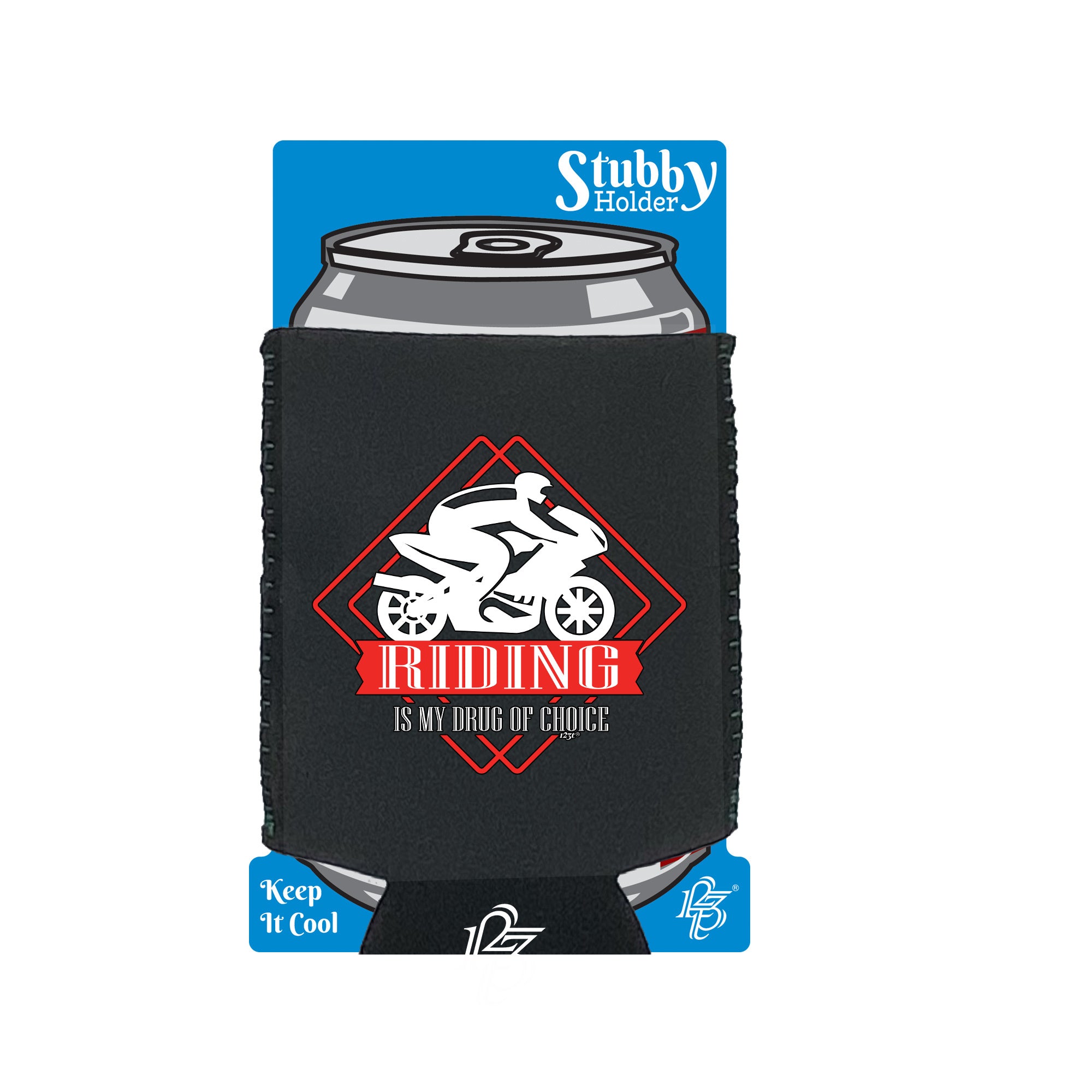 Riding Is My Choice Moto - Funny Stubby Holder With Base
