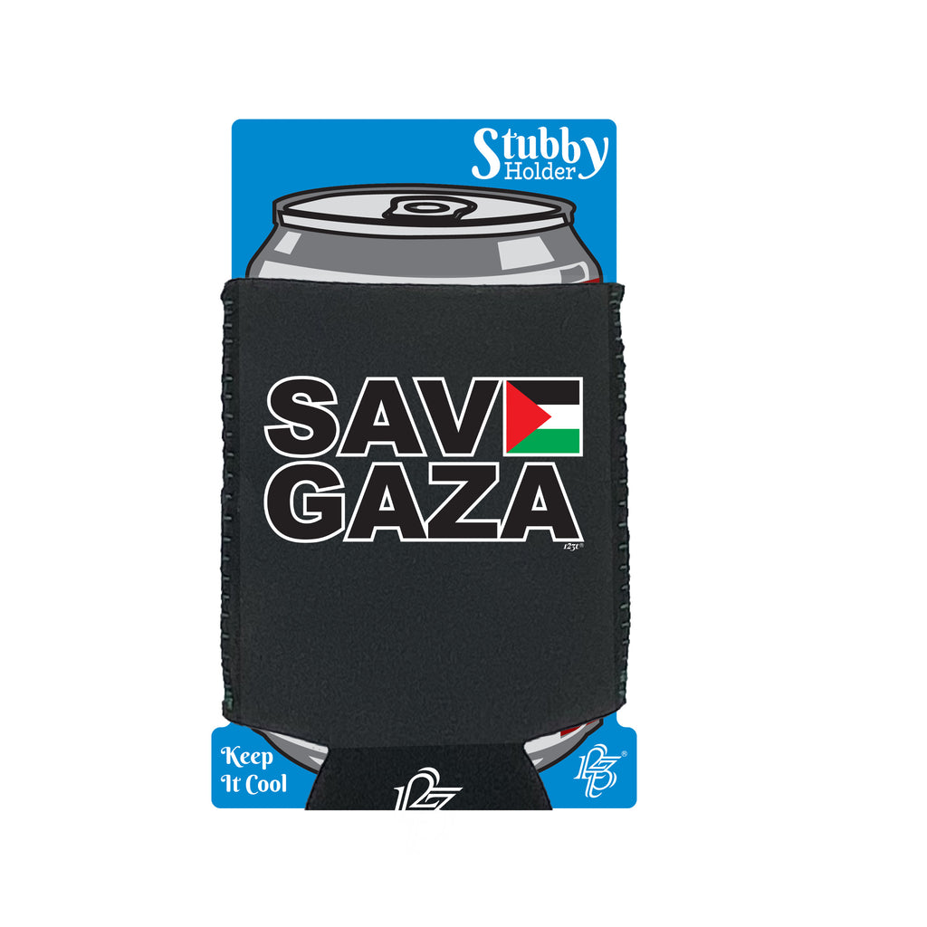 Save Gaza - Funny Stubby Holder With Base