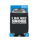 Dont Snore Dream Motorcycle - Funny Stubby Holder With Base