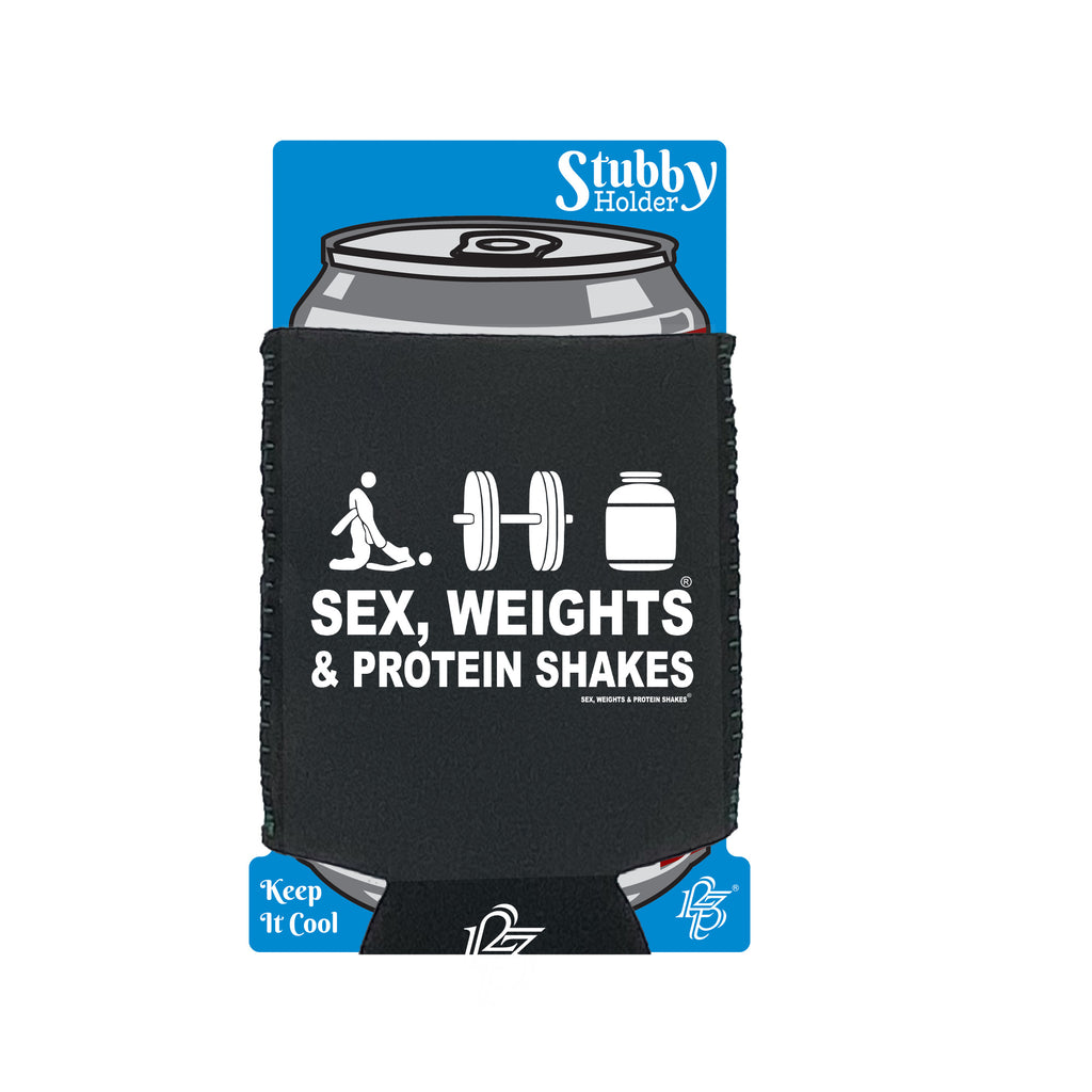 Swps Sex Weights Protein Shakes D3 - Funny Stubby Holder With Base