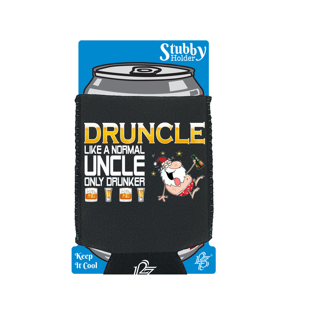 Druncle Like A Normal Uncle Christmas - Funny Stubby Holder With Base