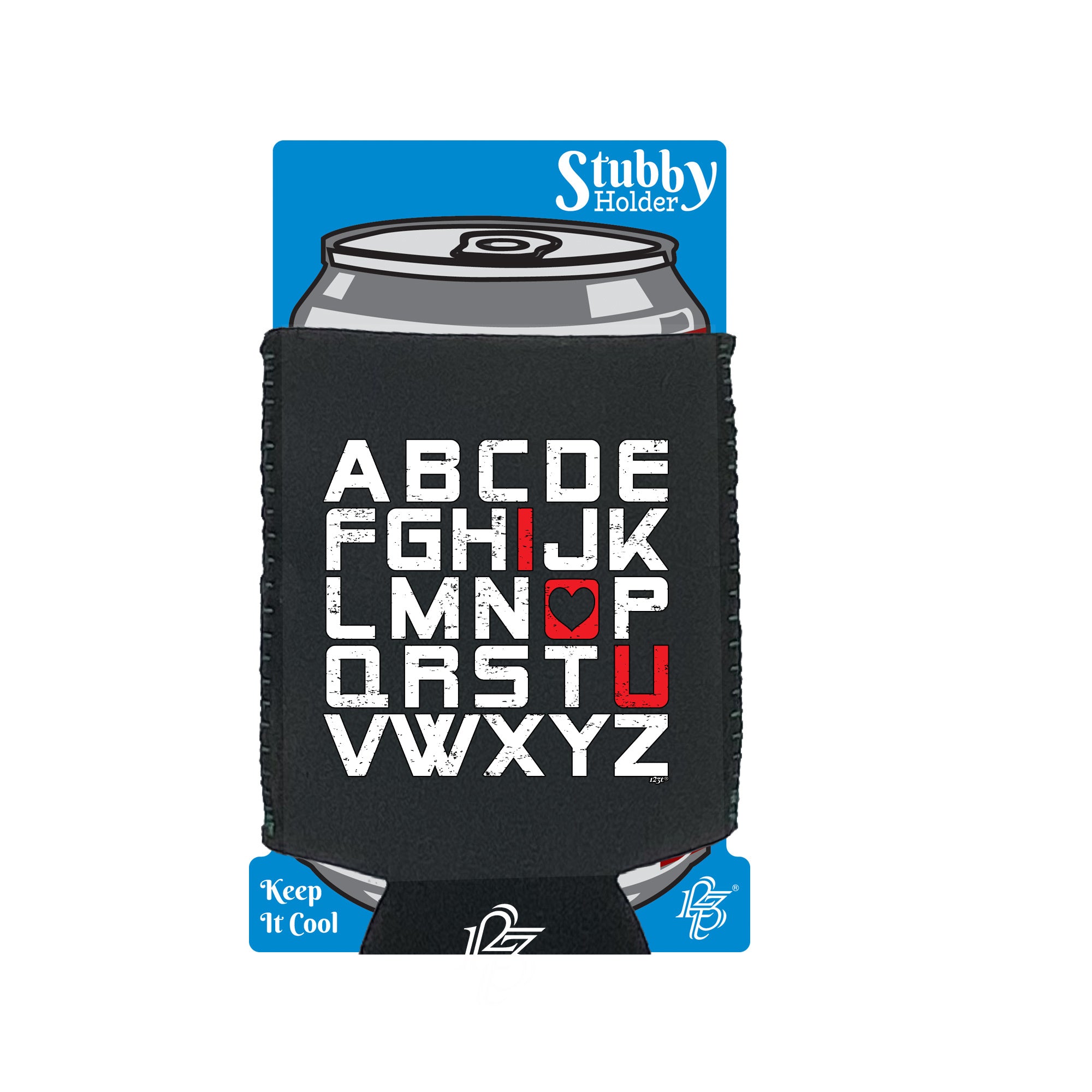 Alphabet Love You - Funny Stubby Holder With Base