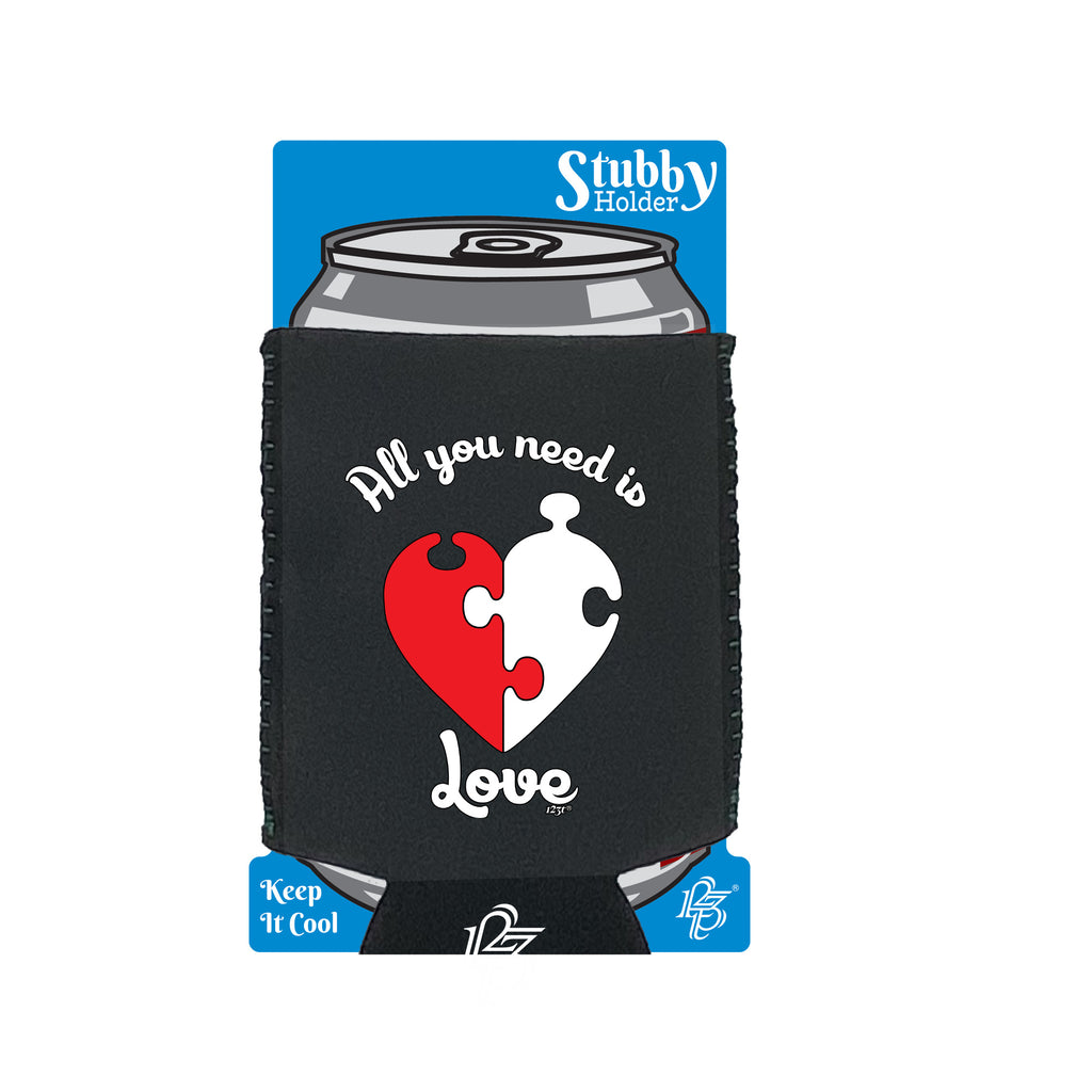 All You Need Is Love Jigsaw - Funny Stubby Holder With Base
