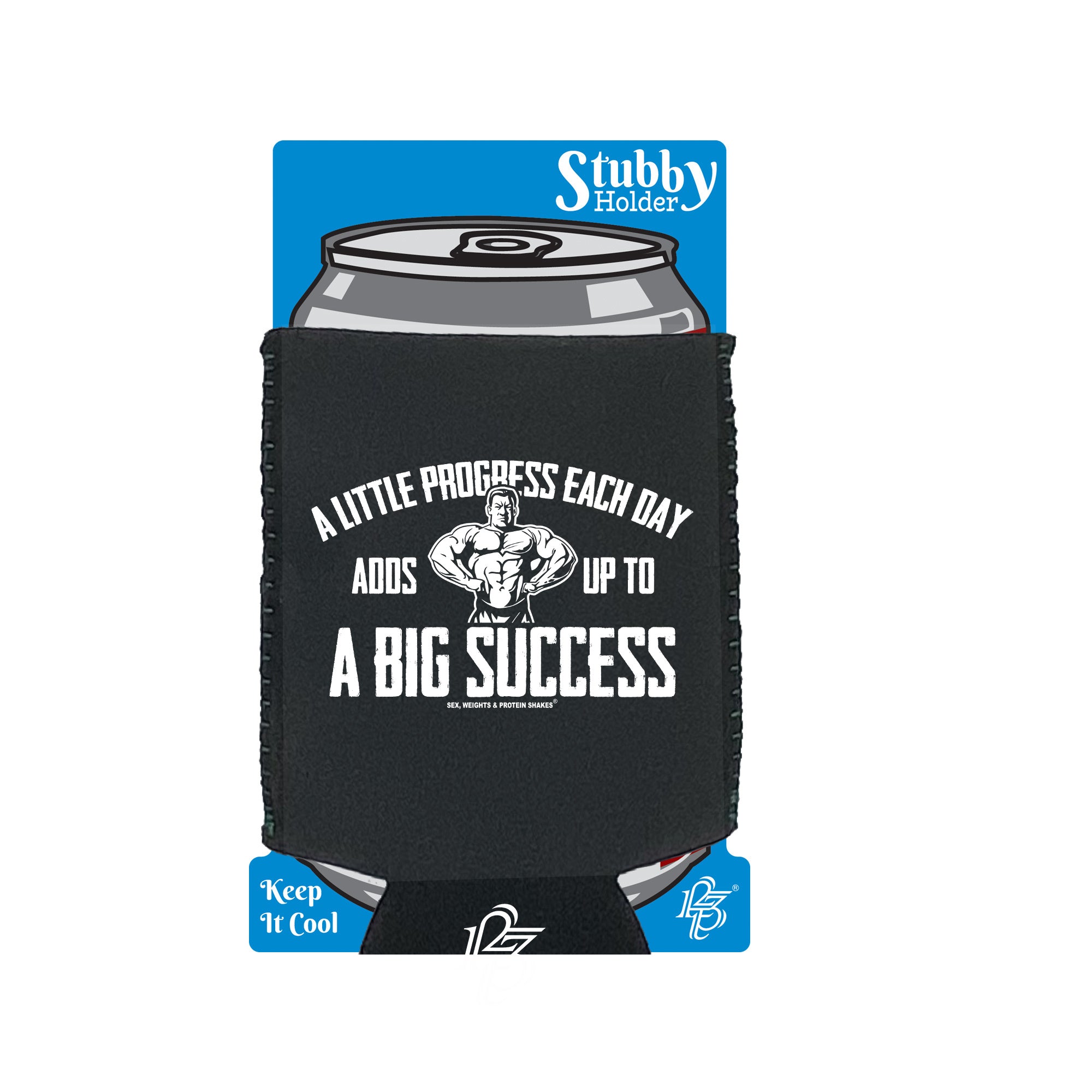 Swps A Little Progress Each Day - Funny Stubby Holder With Base