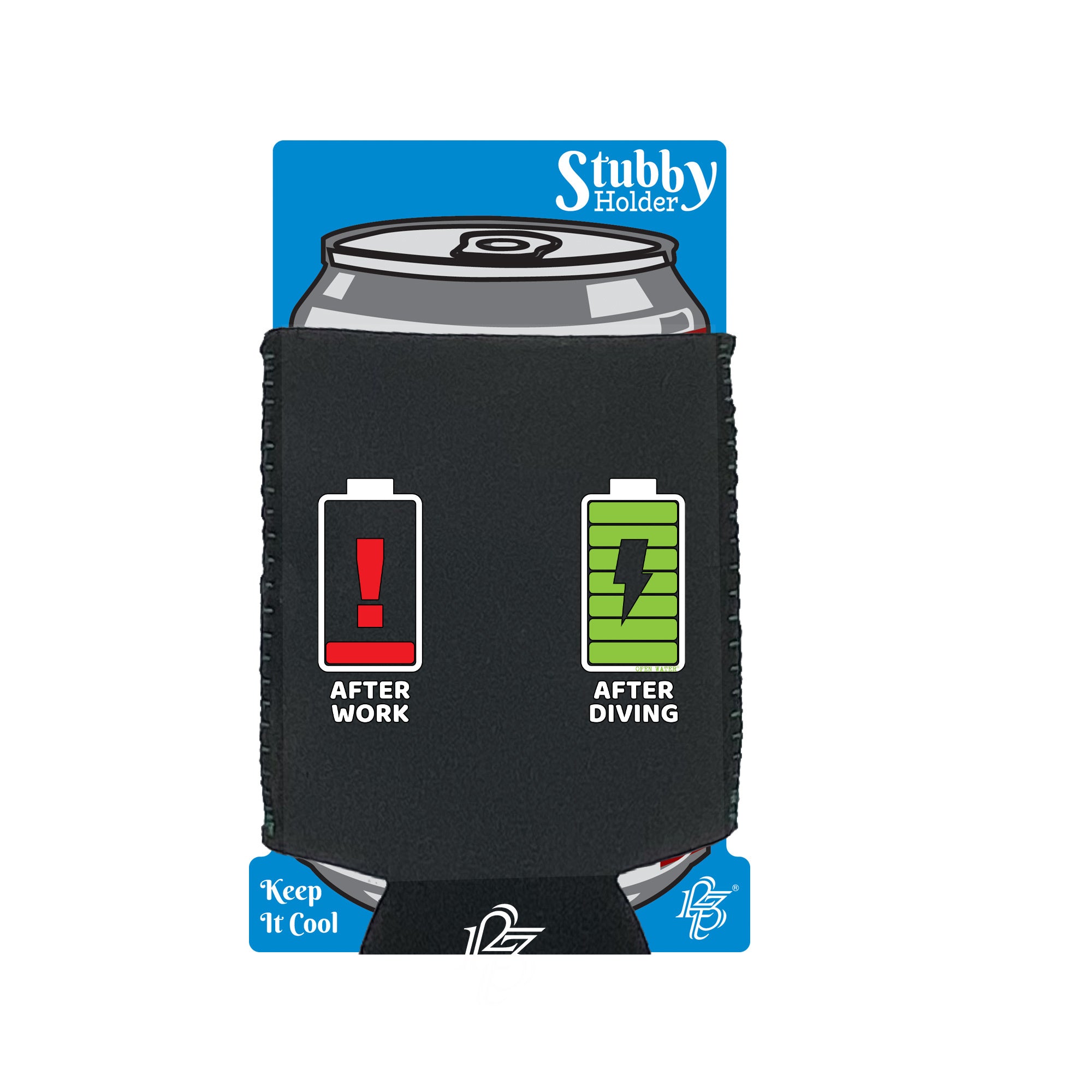 Ow After Diving - Funny Stubby Holder With Base