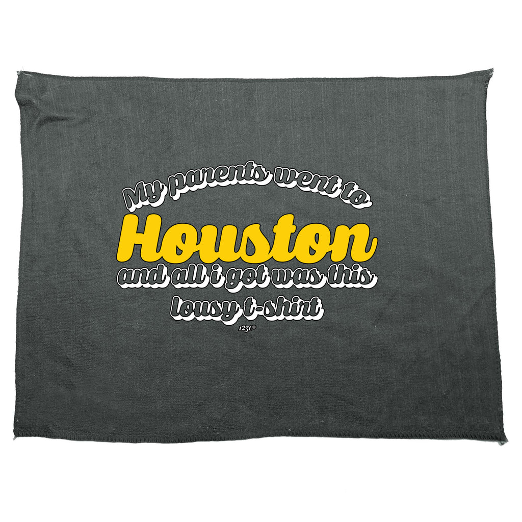 Houston My Parents Went To And All Got - Funny Novelty Gym Sports Microfiber Towel