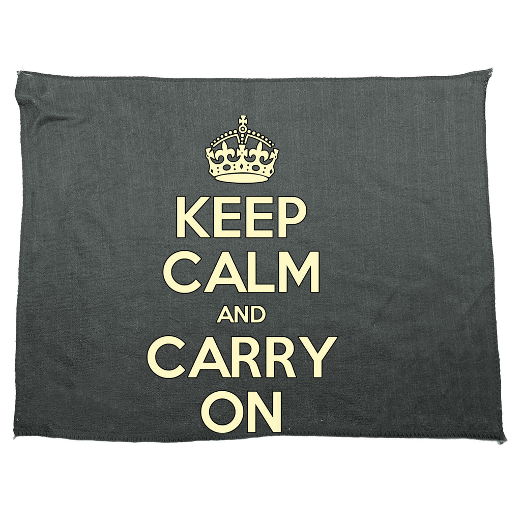 Keep Calm And Carry On - Funny Novelty Gym Sports Microfiber Towel