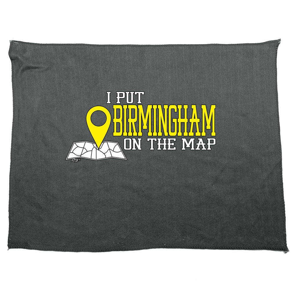 Put On The Map Birmingham - Funny Novelty Gym Sports Microfiber Towel