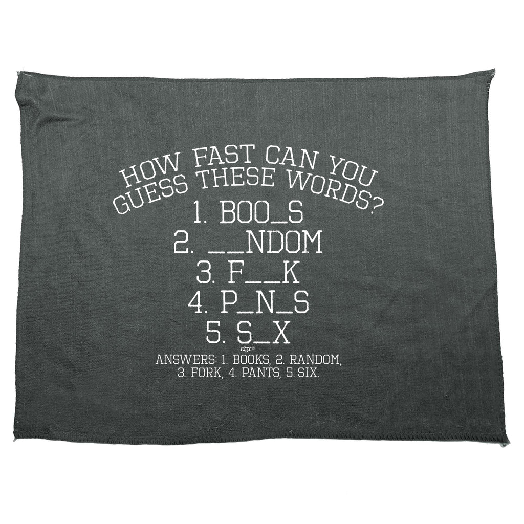 Guess These Words - Funny Novelty Gym Sports Microfiber Towel