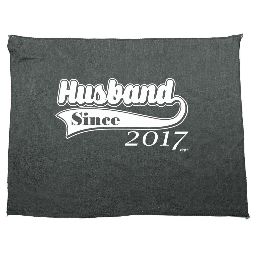 Husband Since 2017 - Funny Novelty Gym Sports Microfiber Towel