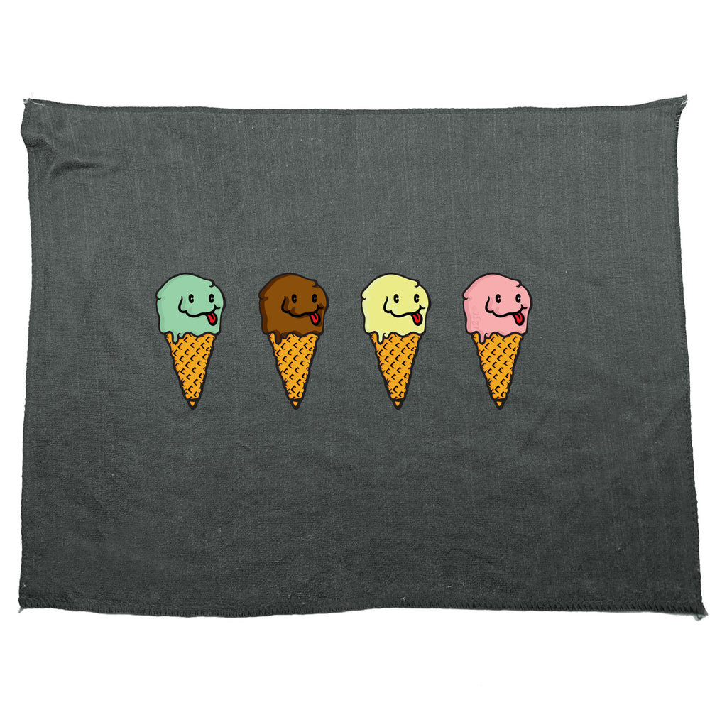 Ice Cream 4 Flavours - Funny Novelty Gym Sports Microfiber Towel