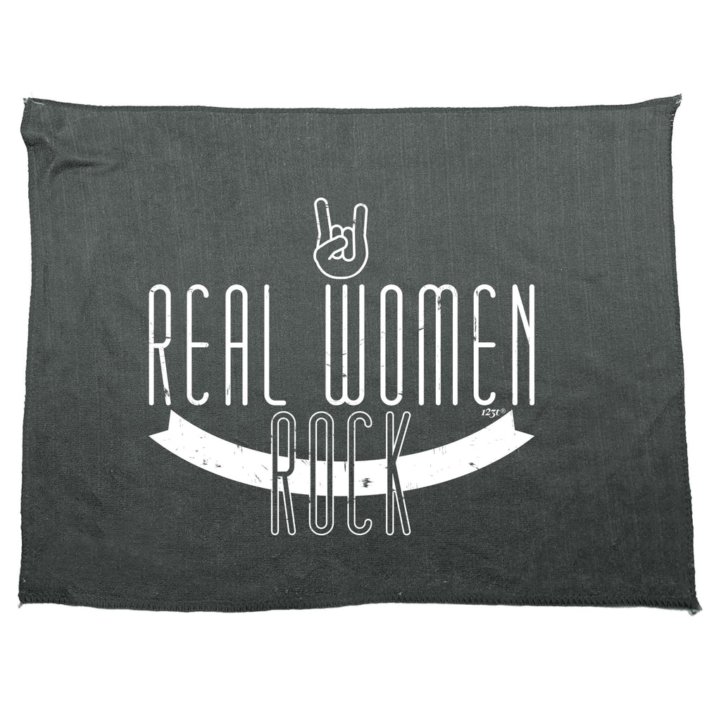 Real Women Rock Music - Funny Novelty Gym Sports Microfiber Towel