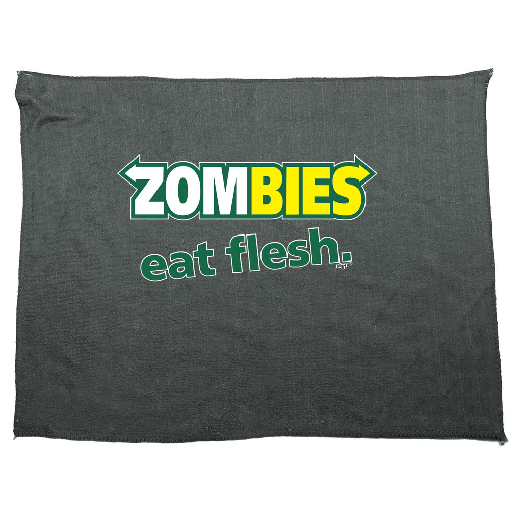 Zombies Eat Flesh - Funny Novelty Gym Sports Microfiber Towel