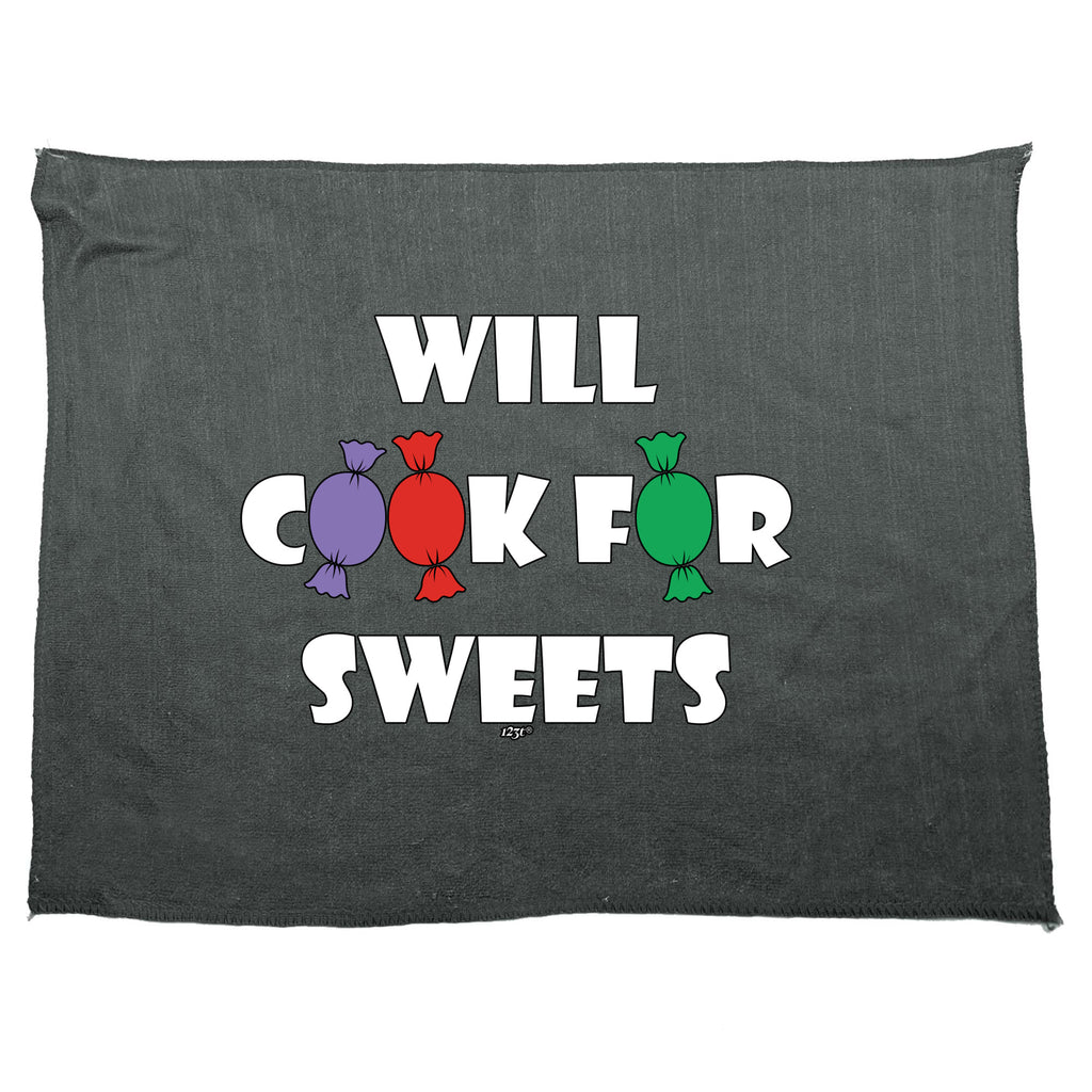 Will Cook For Sweets - Funny Novelty Gym Sports Microfiber Towel
