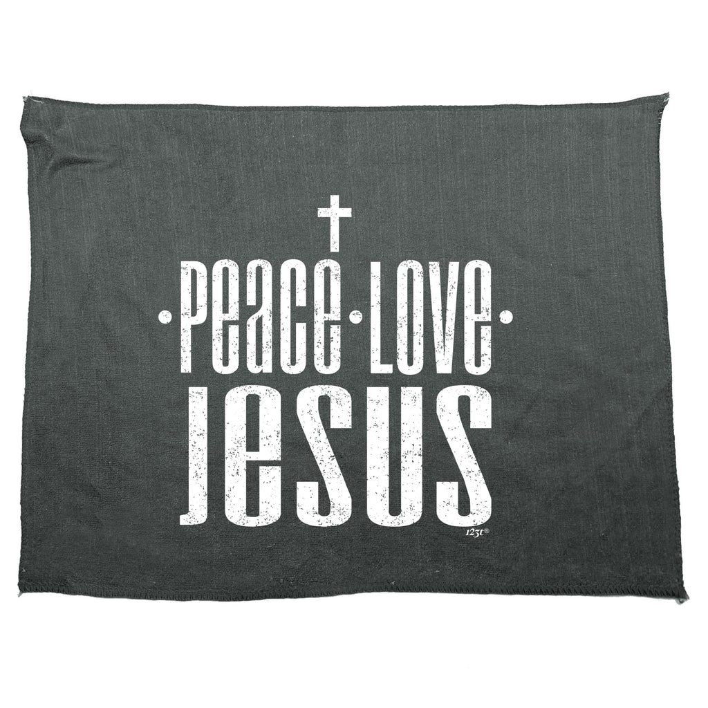 Peace Love Jesus - Funny Novelty Gym Sports Microfiber Towel