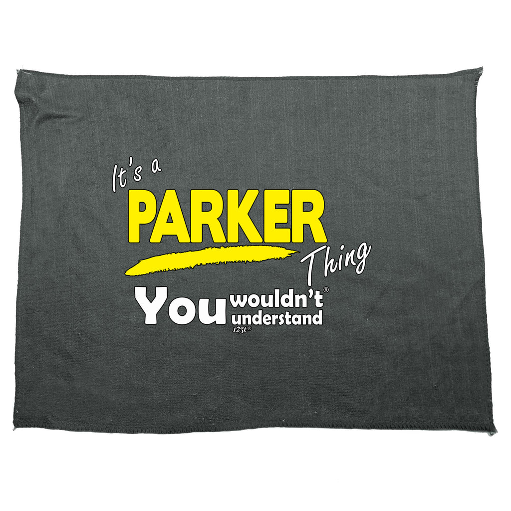 Parker V1 Surname Thing - Funny Novelty Gym Sports Microfiber Towel
