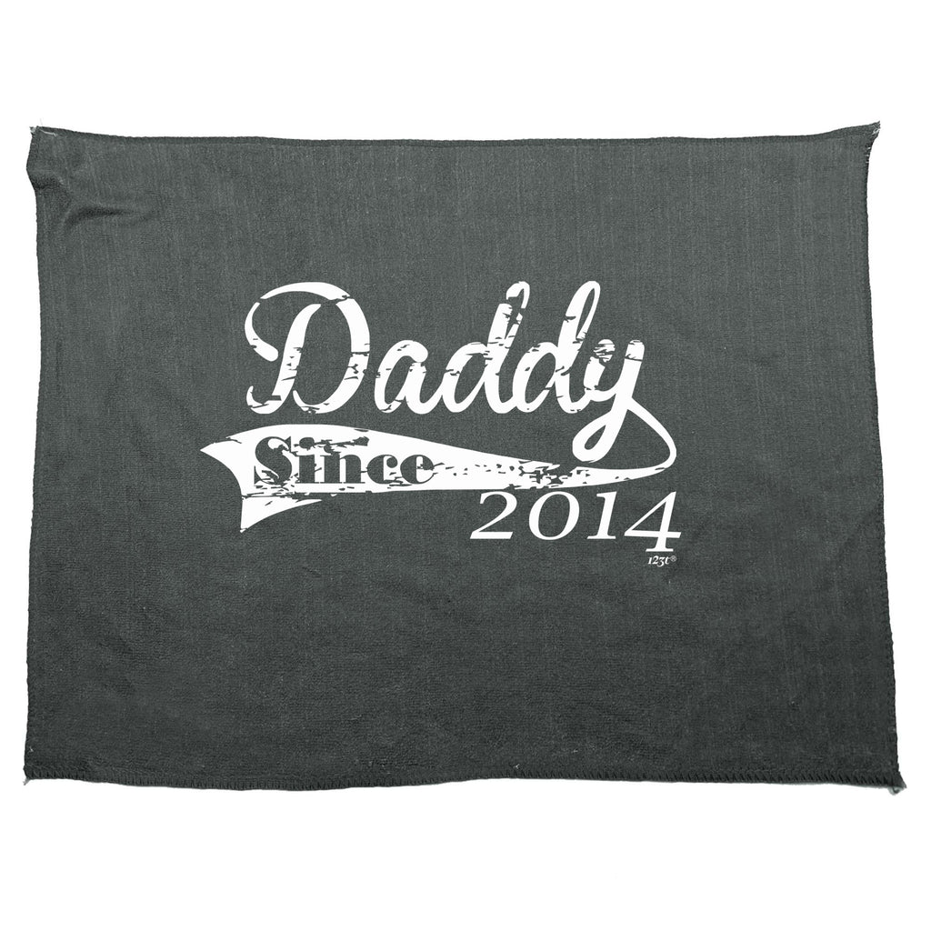 Daddy Since 2014 - Funny Novelty Gym Sports Microfiber Towel
