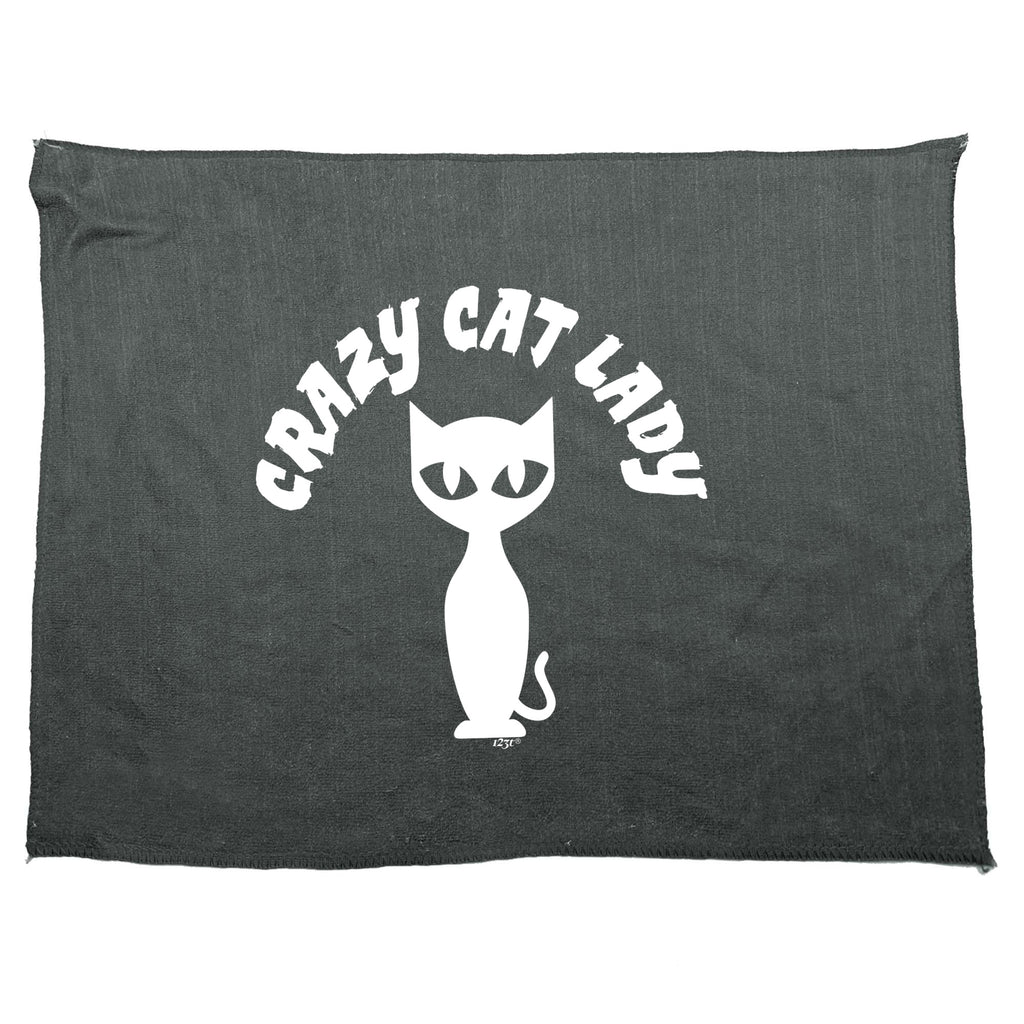 Crazy Cat Lady White - Funny Novelty Gym Sports Microfiber Towel