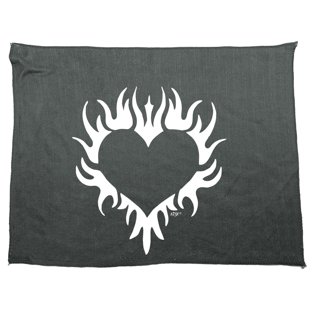 Flaming Heart - Funny Novelty Gym Sports Microfiber Towel