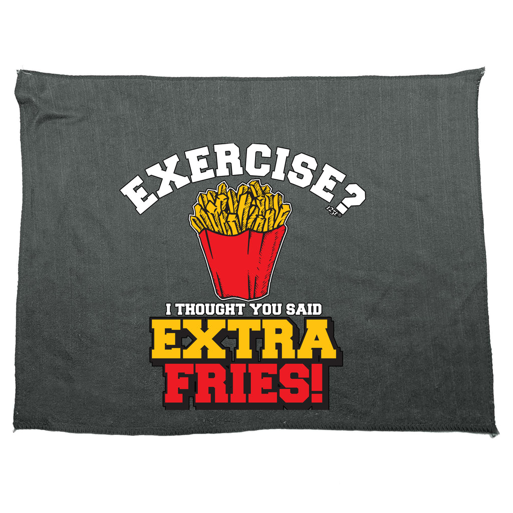 Extra Fries Exercise - Funny Novelty Gym Sports Microfiber Towel
