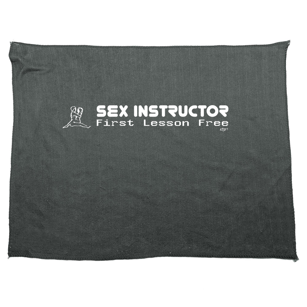 S X Instructor First Lesson Free - Funny Novelty Gym Sports Microfiber Towel