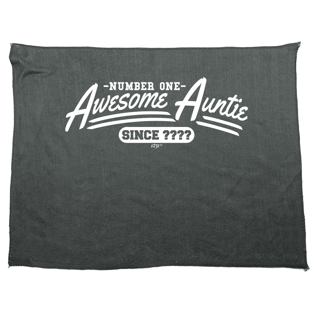 Your Year Awesome Auntie Since - Funny Novelty Gym Sports Microfiber Towel