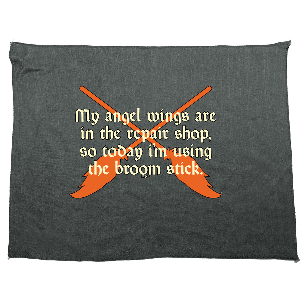 My Angel Wings Are In The Repair Shop - Funny Novelty Gym Sports Microfiber Towel