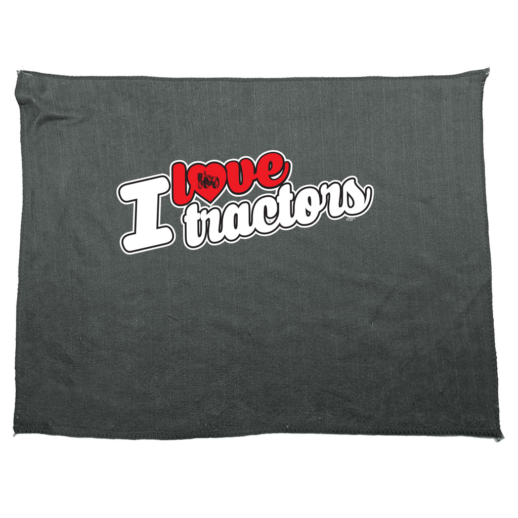 Love Tractors Stencil - Funny Novelty Gym Sports Microfiber Towel