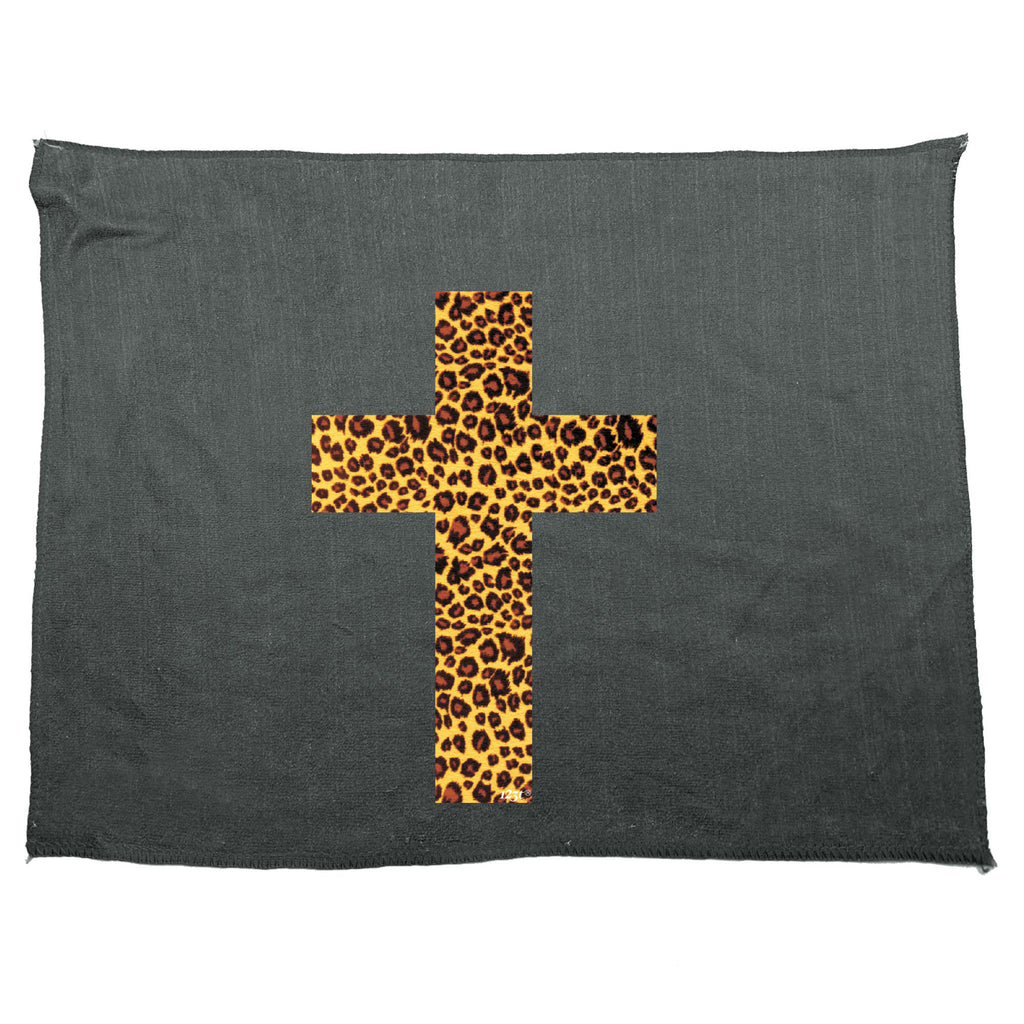 Leopard Cross - Funny Novelty Gym Sports Microfiber Towel