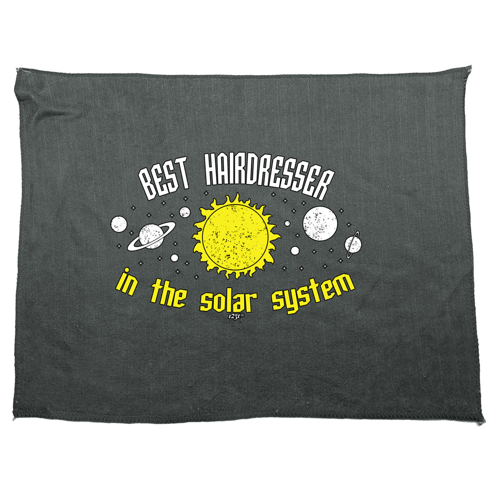 Best Hairdresser Solar System - Funny Novelty Gym Sports Microfiber Towel