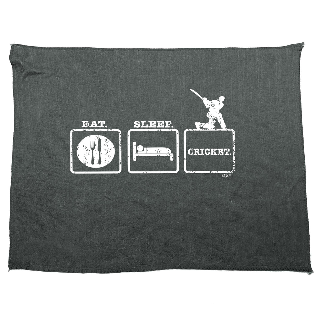 Eat Sleep Cricket - Funny Novelty Gym Sports Microfiber Towel