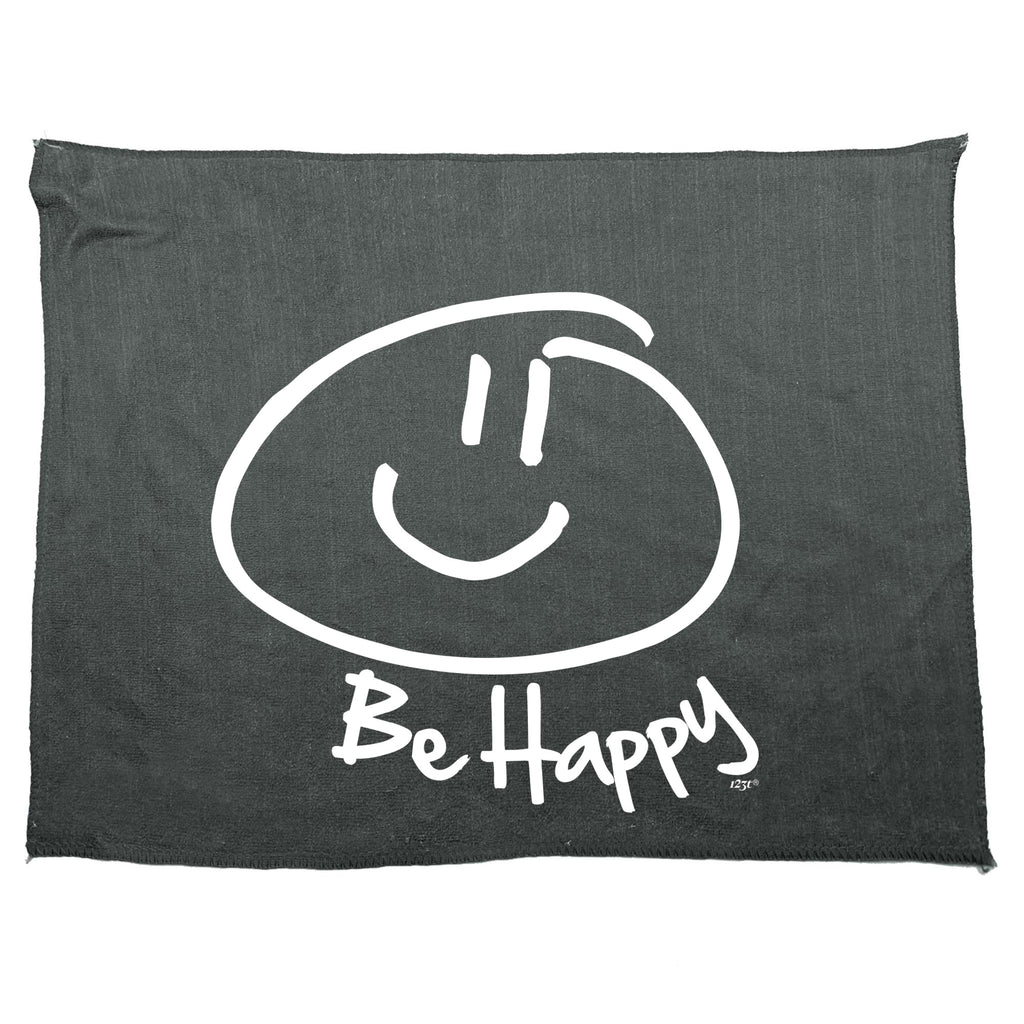 Be Happy - Funny Novelty Gym Sports Microfiber Towel