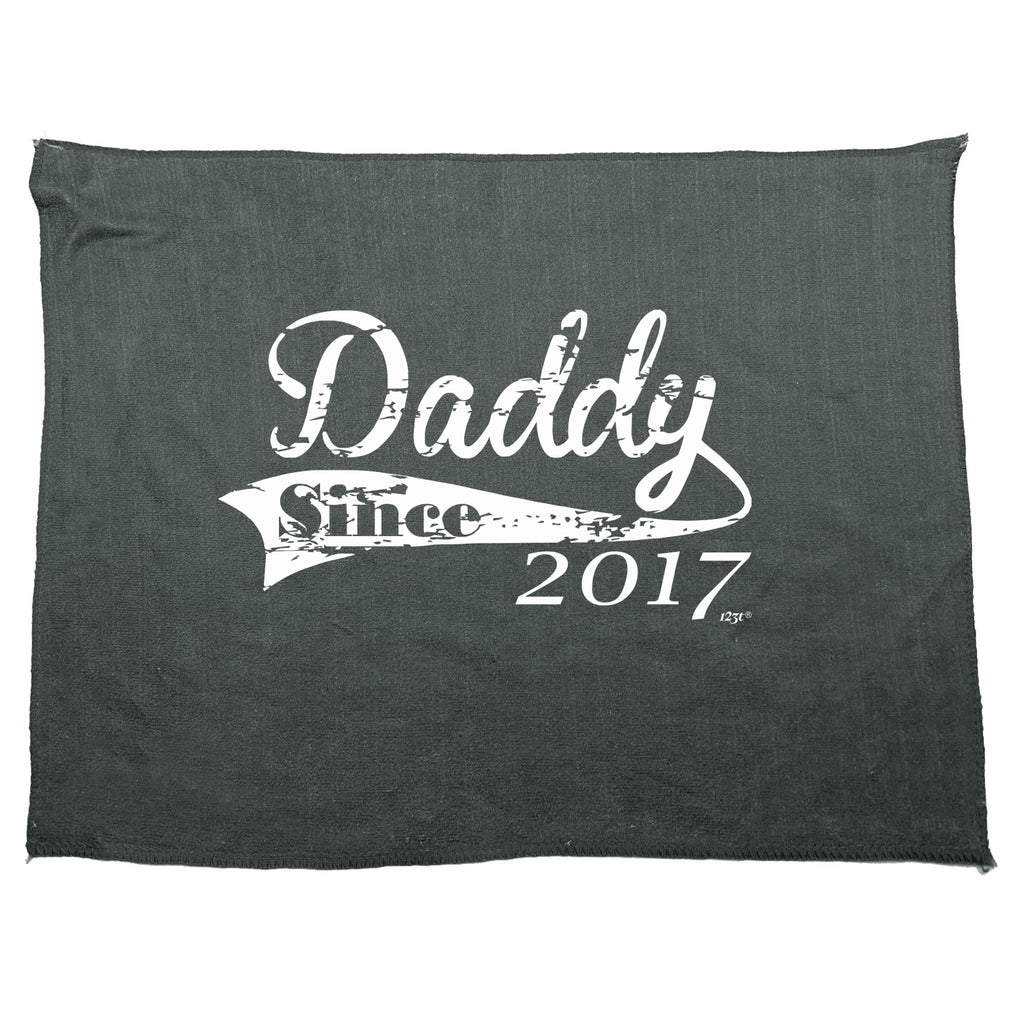 Daddy Since 2017 - Funny Novelty Gym Sports Microfiber Towel